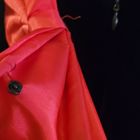 🔥SALE🔥Ann Taylor Vintage Black Velvet Red Bow Dress 6 - Picture 8 of 12